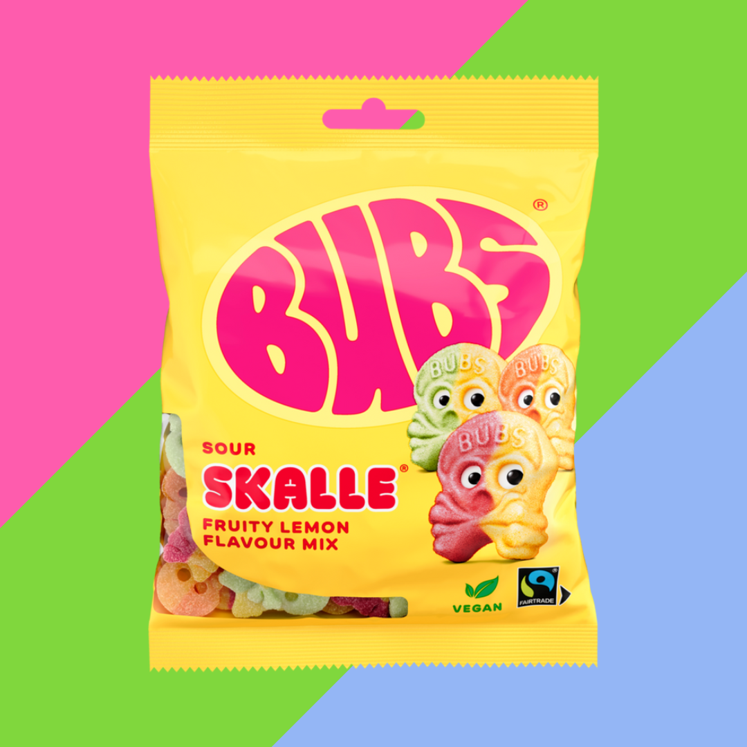 Bubs Sour Lemon and Raspberry Skull 16x90g