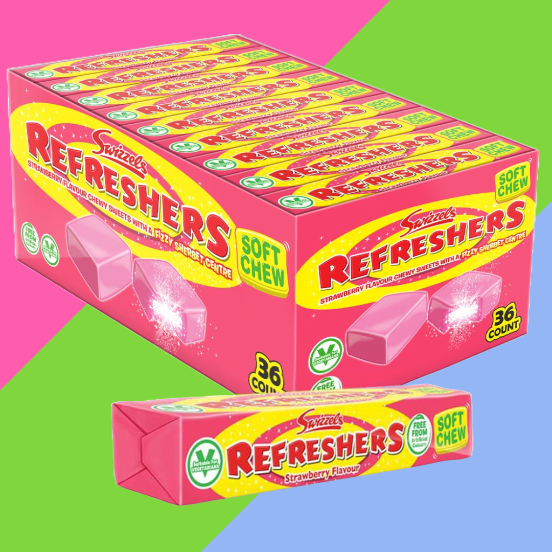 Swizzels Refreshers Strawberry Chews Stick Pack 36x43g