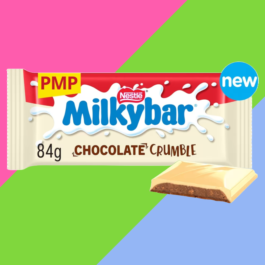 Milkybar Chocolate Crumble White Chocolate Bar 25x84g PMP £1.65