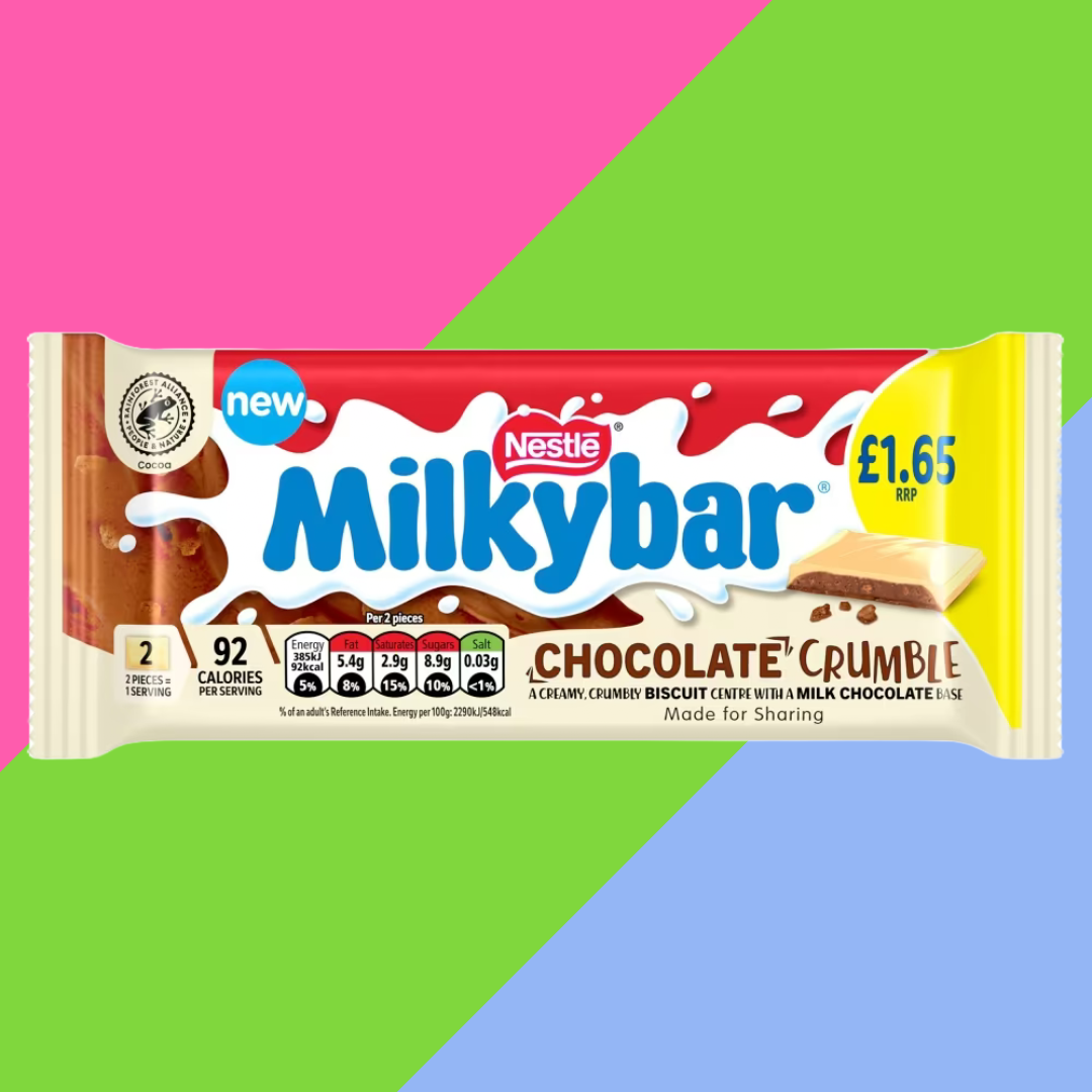 Milkybar Chocolate Crumble White Chocolate Bar 25x84g PMP £1.65