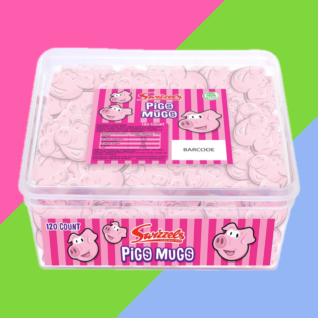 Swizzels Pigs Mugs Tub 1x576g