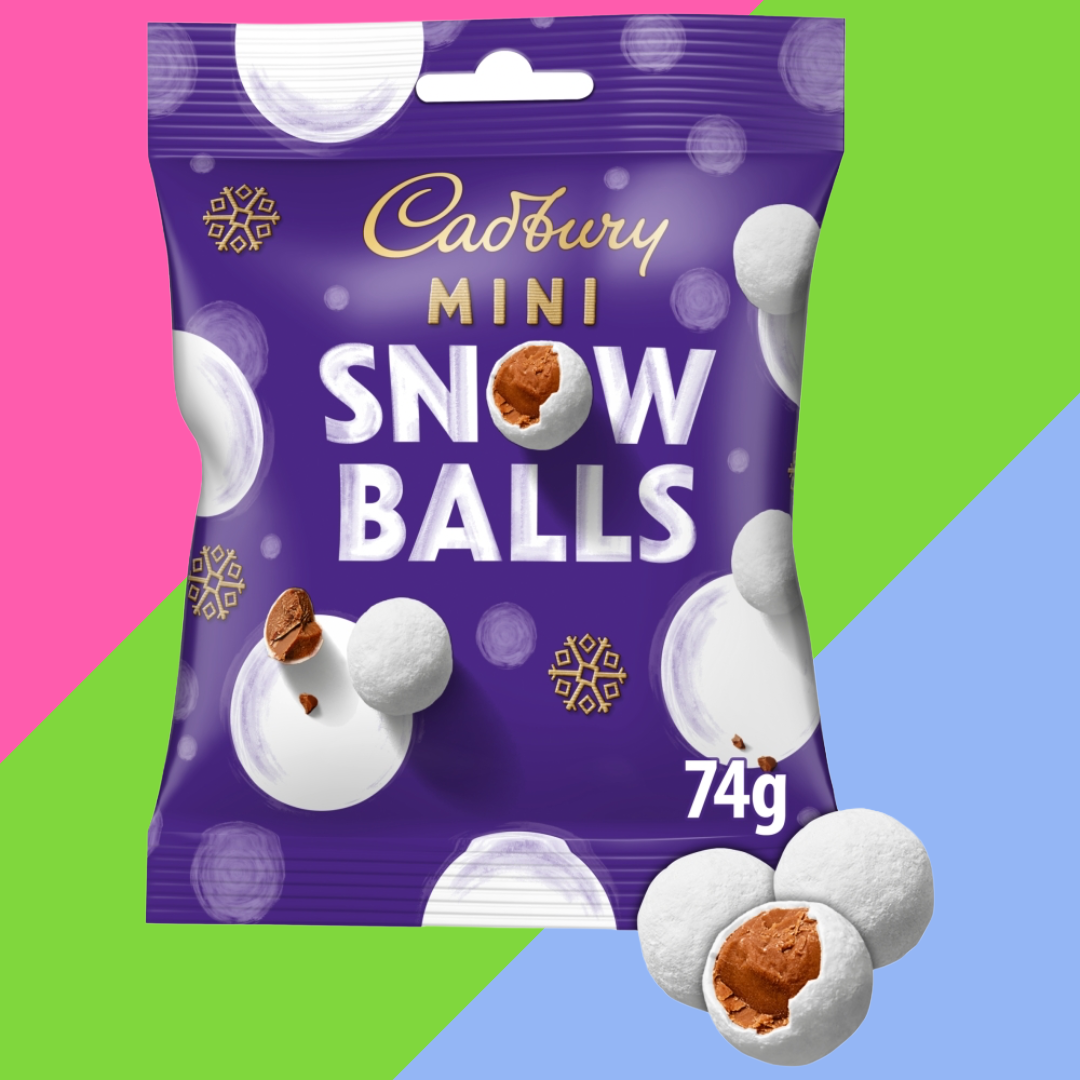 Cadbury Dairy Milk Chocolate Mini Snow Balls Bag 24x74g