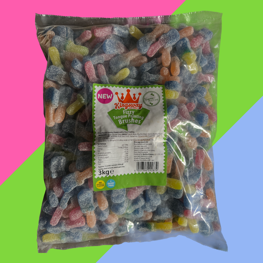 NEW Kingsway Fizzy Tongue Painter Brushes 3kg Bag