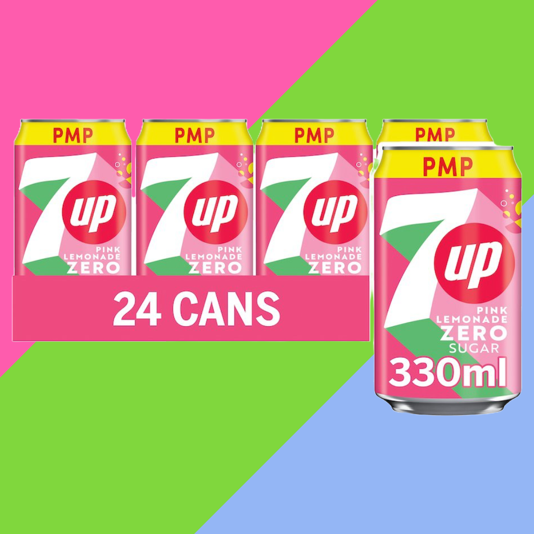 7Up Pink Zero Lemonade PMP Can 24x330ml