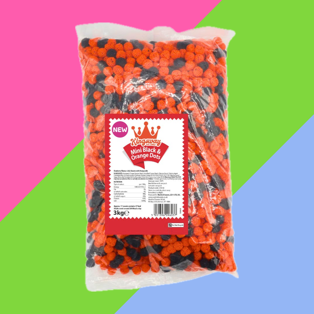 Kingsway Mini Black & Orange Dots Bag 3kg