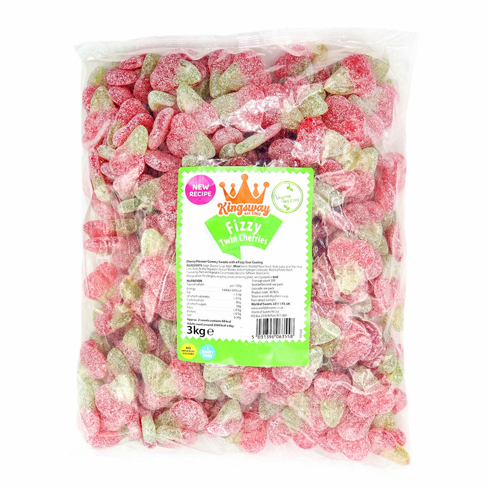 Kingsway Vegan Fizzy Twin Cherries 3kg