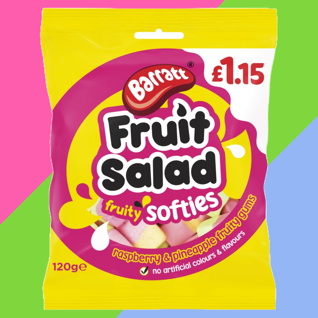 Barratt Fruit Salad Fruity Softies Bags 12x120g £1.15 PMP