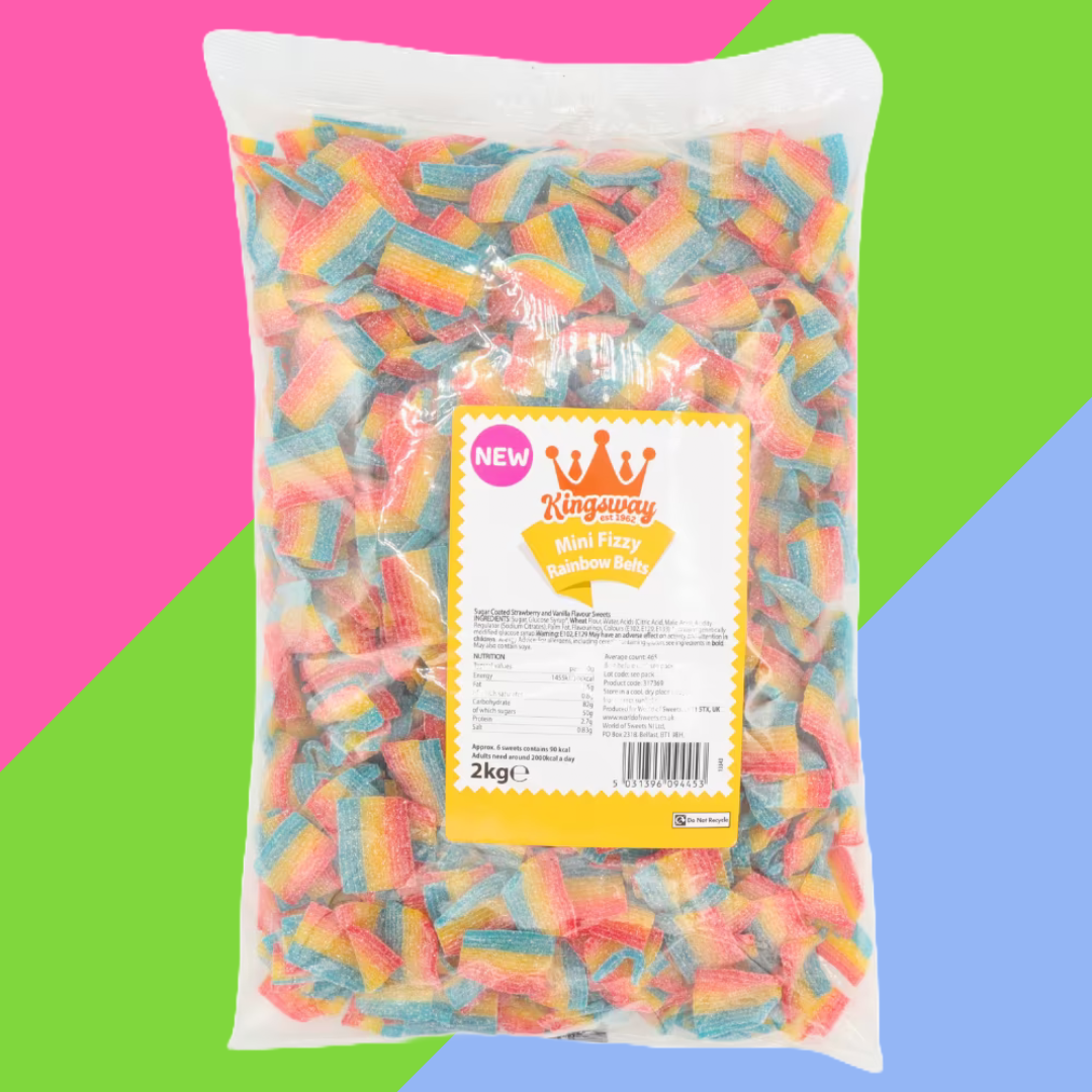 Kingsway Mini Fizzy Rainbow Belts Bag 2kg
