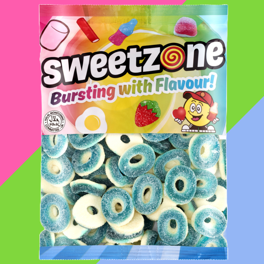 Sweetzone Blue Raspberry Rings Bag 1kg