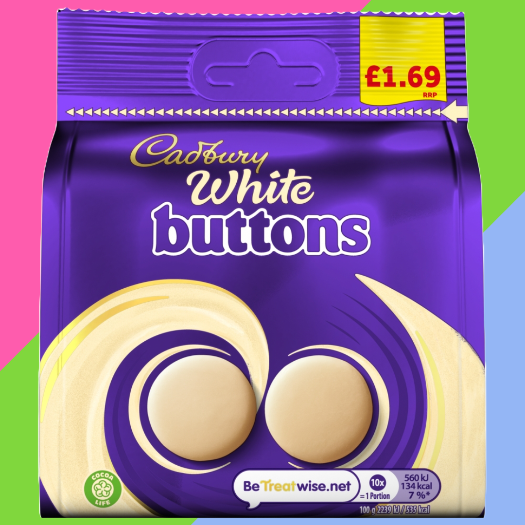 Cadbury White Buttons Chocolate Bag 10x85g £1.69 PMP