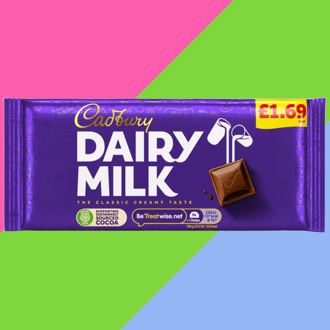 Cadbury Dairy Milk Chocolate Bar 22x95g £1.69 PMP