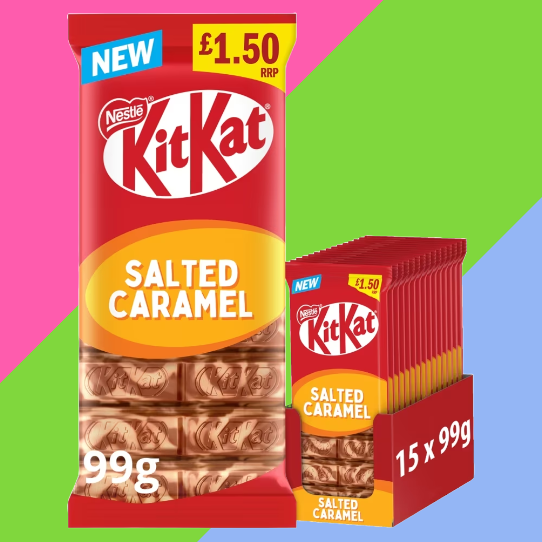KitKat Salted Caramel Chocolate Sharing Bar 15x99g PMP £1.50