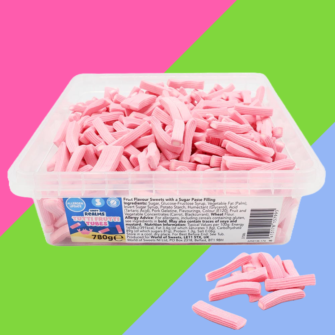 Candy Realms Tutti Frutti Tubes Tub 1x780g Tub