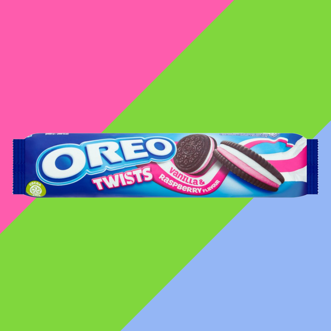 OREO Twist Vanilla & Raspberry Flavour Sandwich Biscuits 16x157g