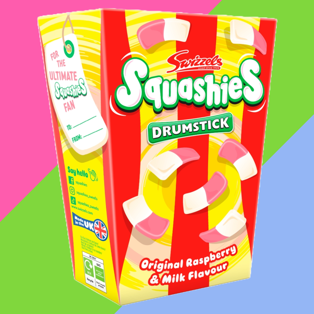 Swizzels Squashies Original Raspberry & Milk Flavour Case of 6x280g Gift Cartons