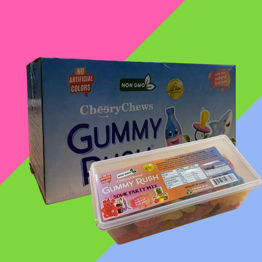 Gummy Rush Halal Candy Tubs 12x200g