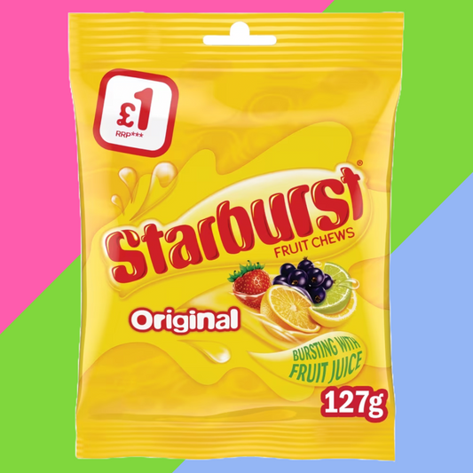 Starburst Vegan Chewy Sweets Fruit Flavoured Pouch Bag 12x127g £1 PMP