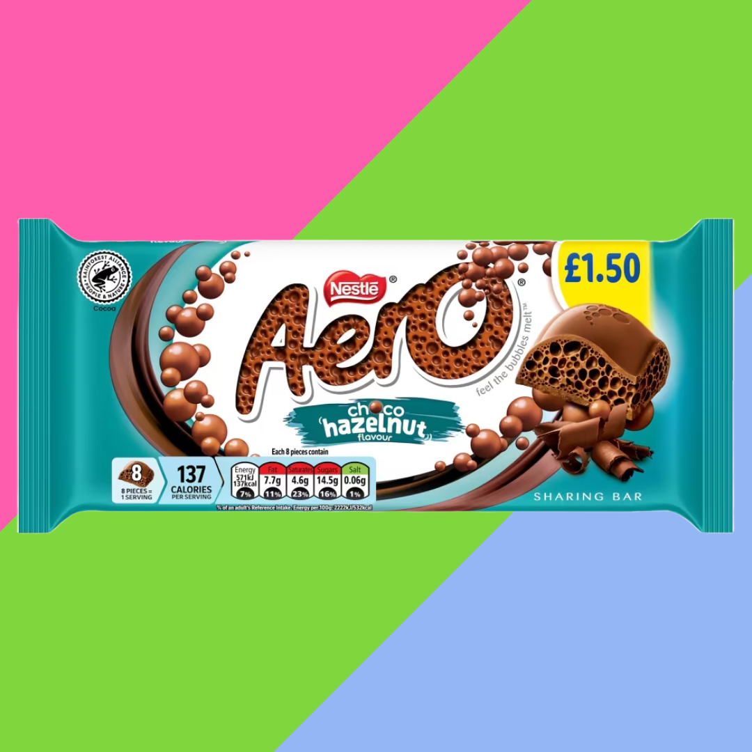 Aero Hazelnut Chocolate Sharing Bar 15x90g PMP £1.50