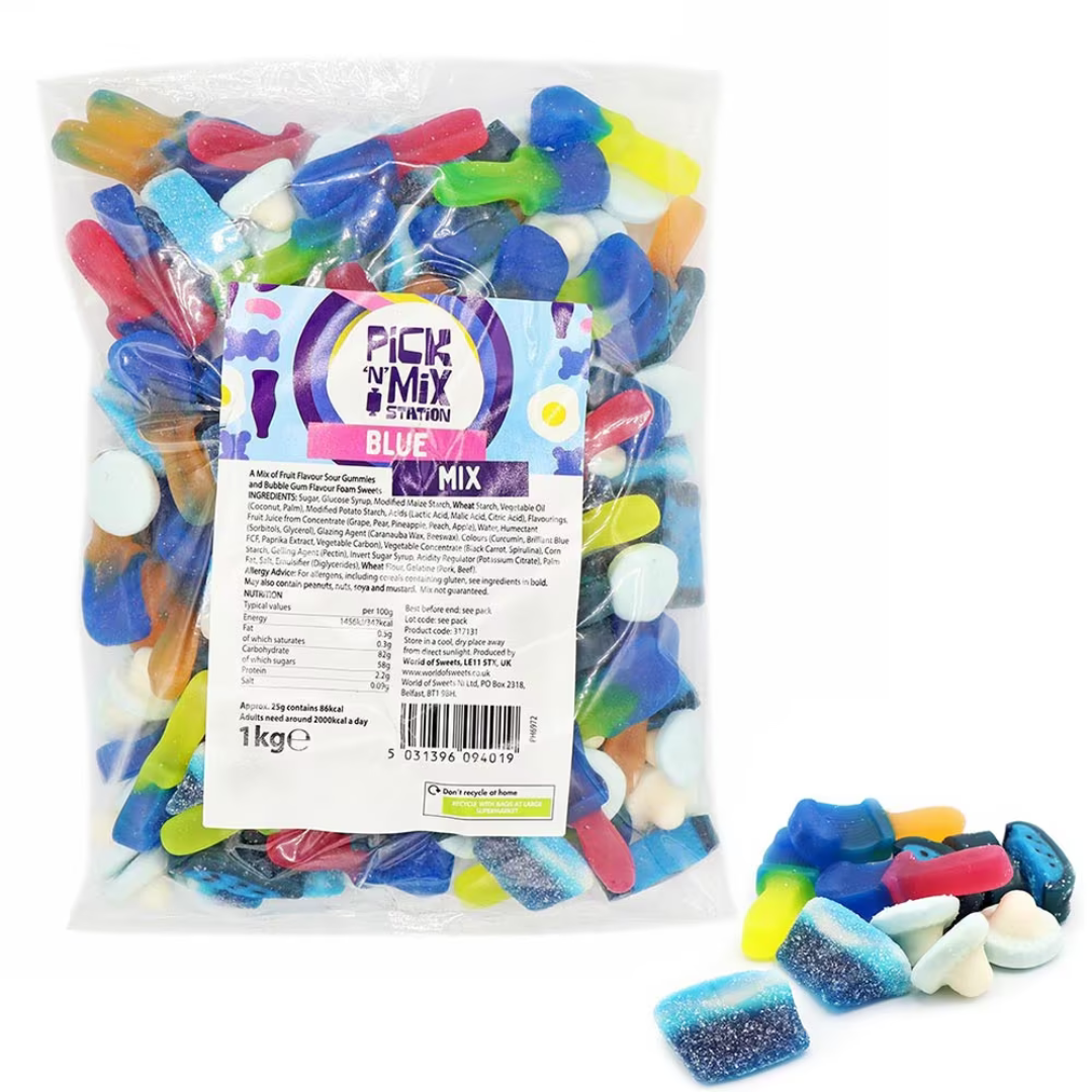 Pick n Mix Station Blue Mix 1kg Bag (KINGSWAY)