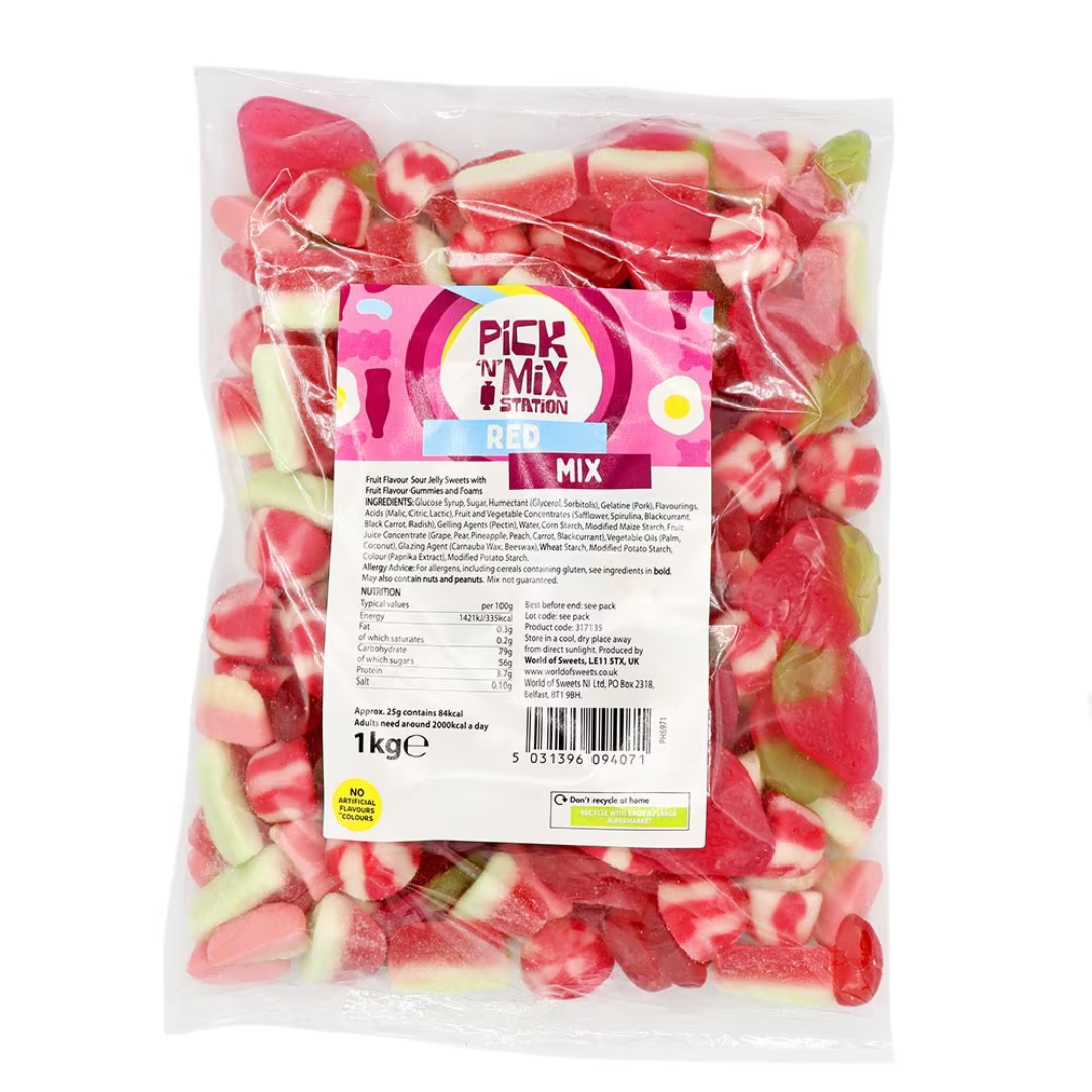 Pick n Mix Station Red Mix 1kg Bag (KINGSWAY)