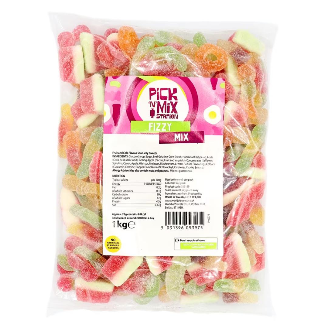 Pick n Mix Station Fizzy Mix 1kg Bag (KINGSWAY)