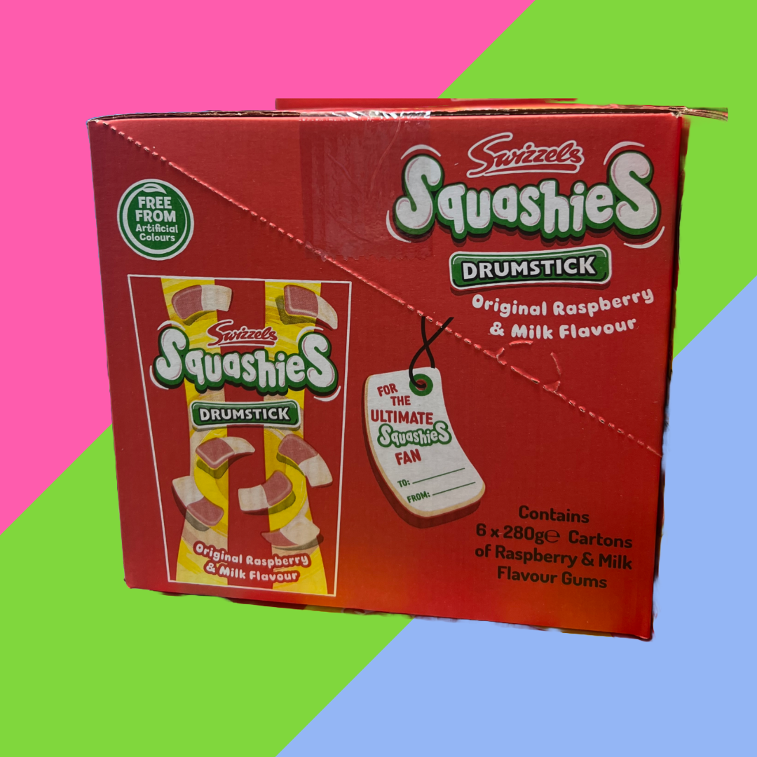 Swizzels Squashies Original Raspberry & Milk Flavour Case of 6x280g Gift Cartons