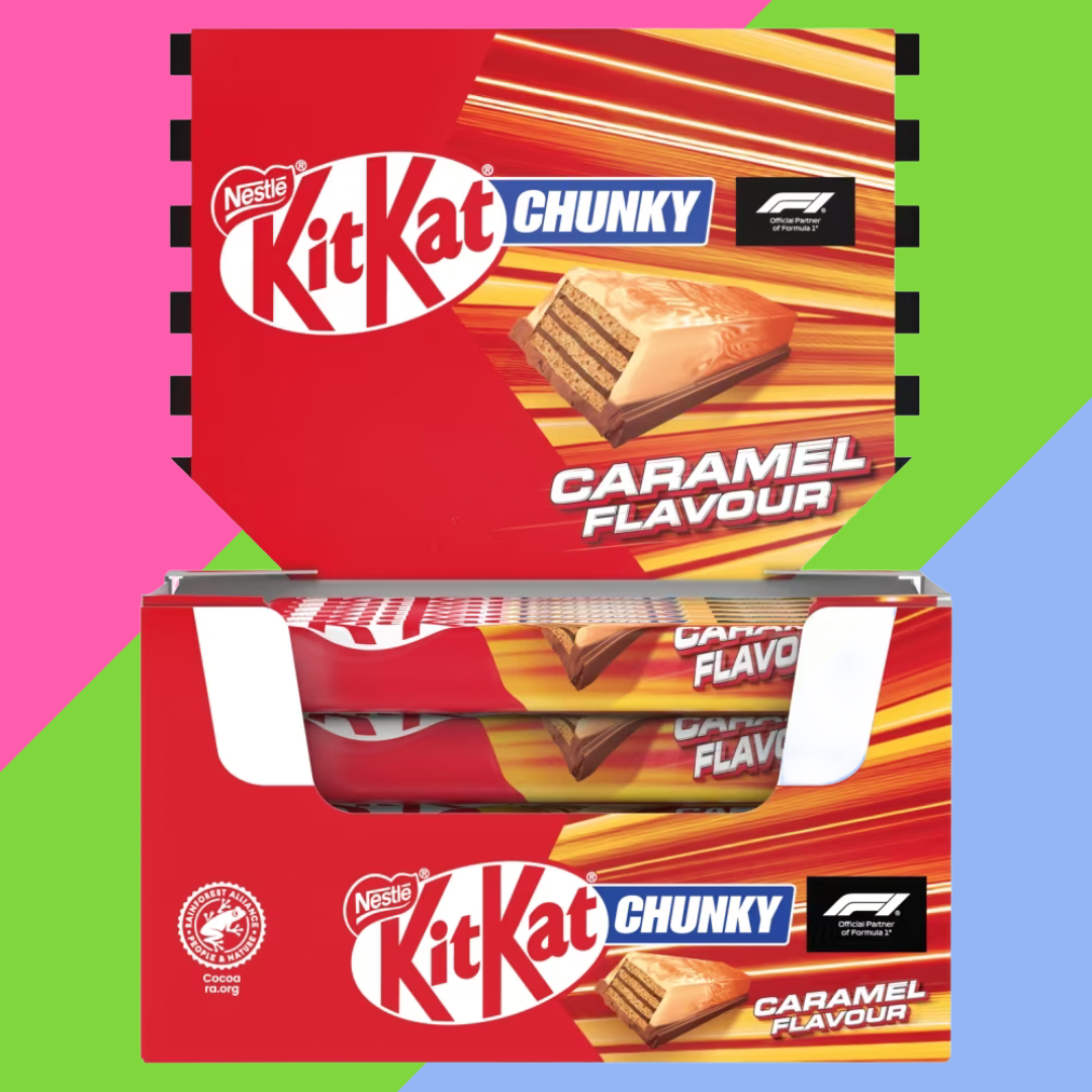 KitKat F1 Chunky Caramel Flavour Milk Chocolate Bar 24x42g