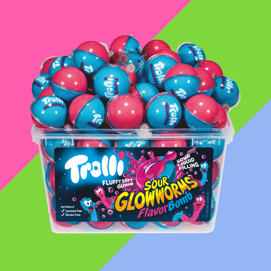 Trolli Sour Glow Worms Flavourbomb 60 Count
