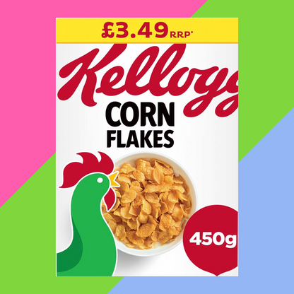 Kellogg's Corn Flakes Breakfast Cereal 6x450g Boxes