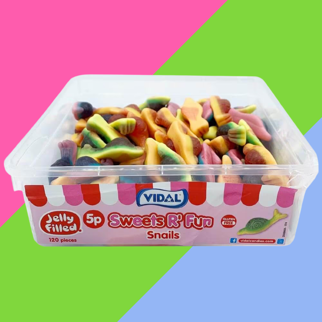 Vidal Jelly Filled Snails 5p Tub