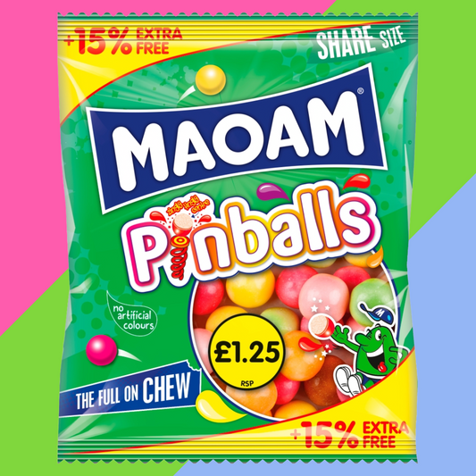 Maoam Pinballs Fruit & Cola Flavour Sharing Bag 14x161g £1.25 PMP + 15% Extra Free
