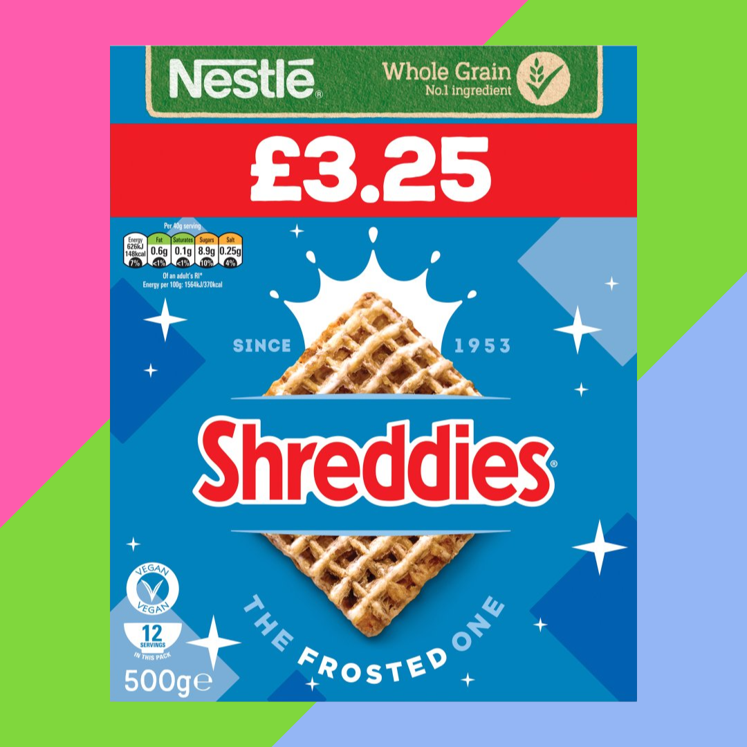 Nestlé Shreddies Frosted Breakfast Cereal 6x500g Boxes