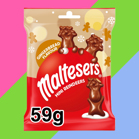 Maltesers Mini Reindeer Gingerbread Chocolate Christmas Treats Bag 24x59g
