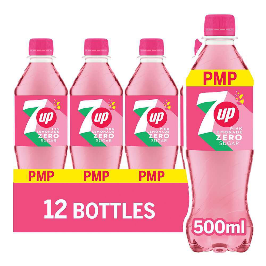 7Up Zero Sugar Pink Lemonade PMP Bottle 12x500ml