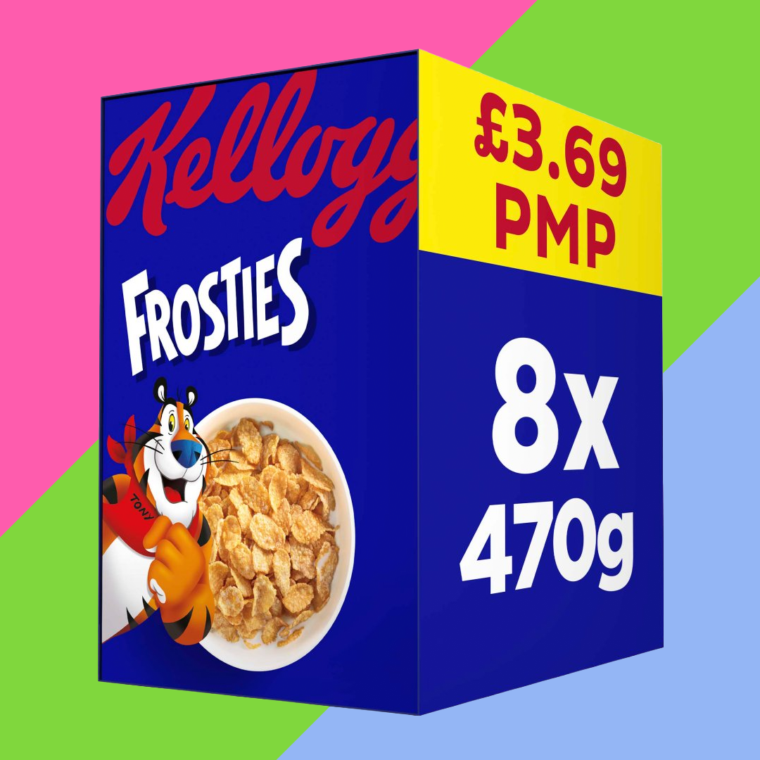 Kellogg's Frosties Breakfast Cereal 8x470g Boxes