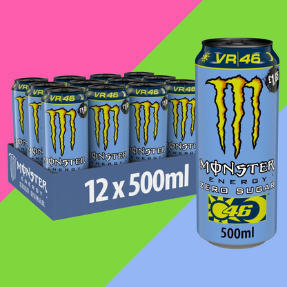 Monster Energy Drink Rossi VR46 Zero Sugar 12 x 500ml PM £1.65 Cans