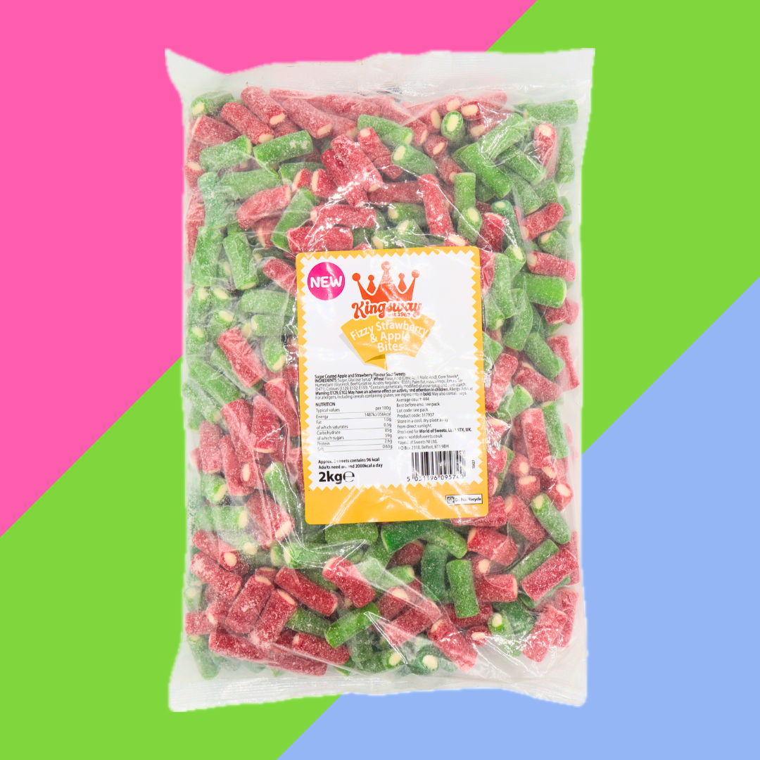 Kingsway Fizzy Strawberry and Apple Bites Bag 2kg