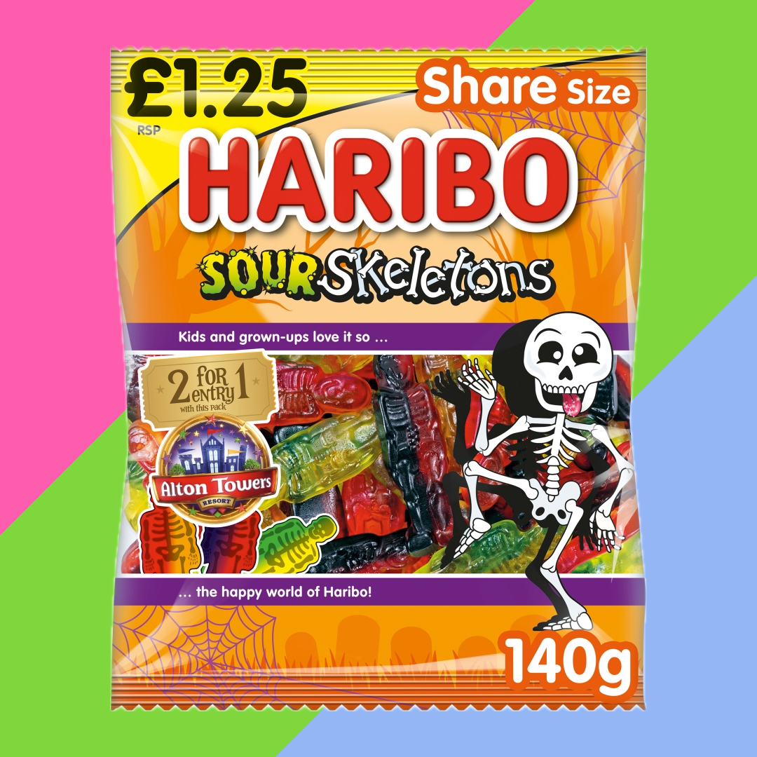 Haribo Sour Skeletons Bag 12x140g £1.25 PMP