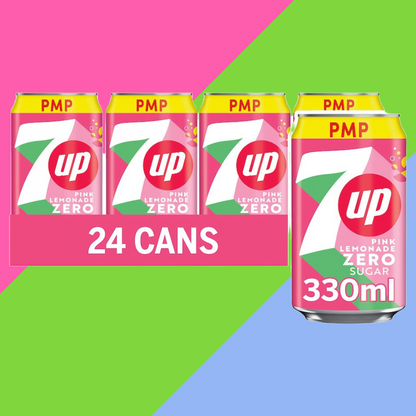 7Up Pink Zero Lemonade PMP Can 24x330ml