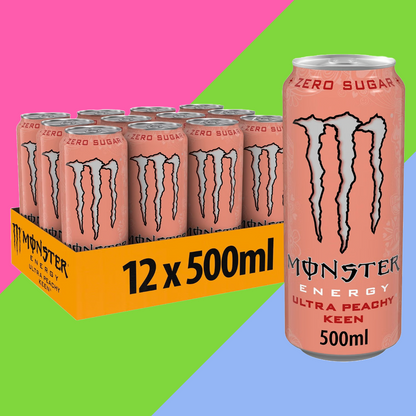 Monster Energy Drink Ultra Peachy Keen Zero Sugar 12x500ml PM £1.65