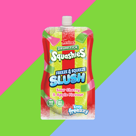 Swizzels Drumstick Squashies Cherry & Apple Squeeze & Freeze Slush Box of 12 Pouches