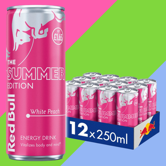Red Bull Energy Drink Summer Edition White Peach 250ml 12 Pack PM 1.65