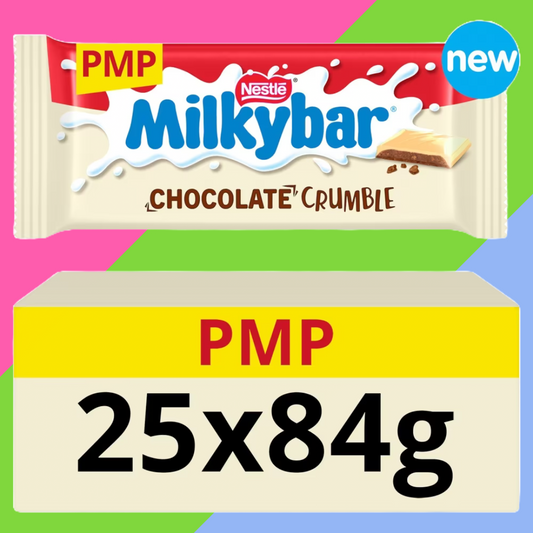 Milkybar Chocolate Crumble White Chocolate Bar 25x84g PMP £1.65