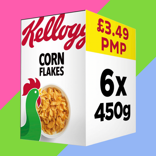 Kellogg's Corn Flakes Breakfast Cereal 6x450g Boxes