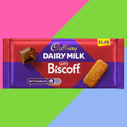 Cadbury Dairy Milk With Lotus Biscoff Chocolate Bar 21x95g £1.69 PMP