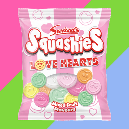 Swizzels Squashies Love Hearts Mixed Fruit Flavour 12x120g