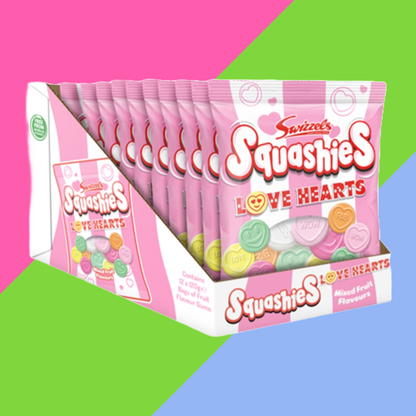 Swizzels Squashies Love Hearts Mixed Fruit Flavour 12x120g