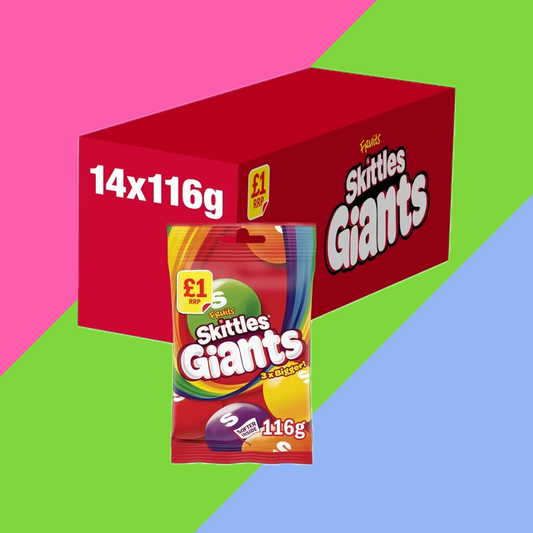 Skittles Giants Vegan Chewy Sweets Fruit Flavoured Treat Bag £1 PMP 14x116g