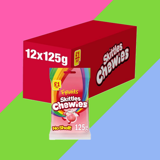 Skittles Chewies Vegan Sweets Fruit Flavoured Treat Bag 12x125g £1 PMP