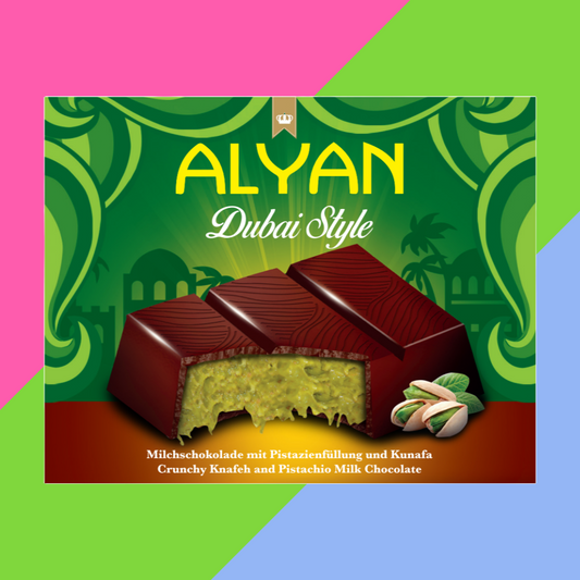 Alyan Dubai Style Chocolate Bar 12x100g